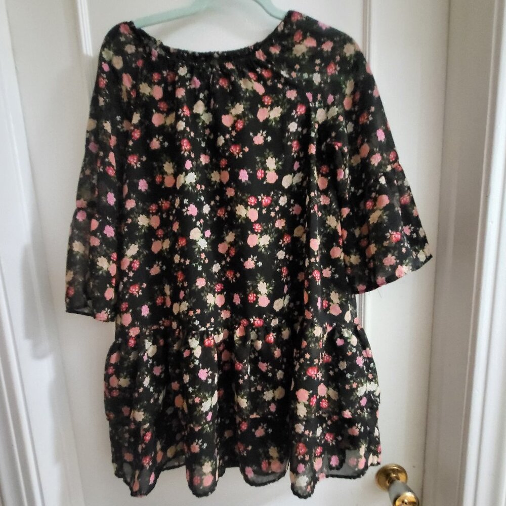 NWT The Children's Place Girls Boho Floral Tiered Peasant Dress - Size XXL